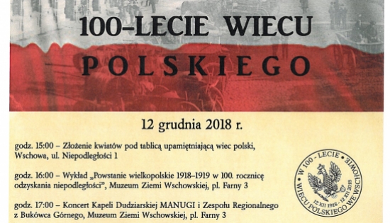 plakat tekstowy ze starym zdjęciem ulicy Niepodległości