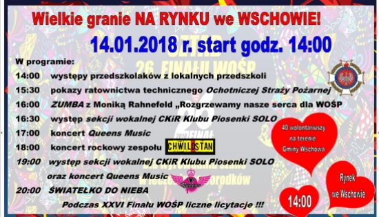 plakat informacyjny z logo WOŚP