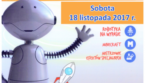 plakat informacyjny z grafiką robota