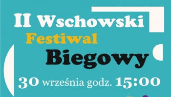 plakat z programem z grafiką czterech biegaczy
