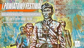 plakat z grafiką żołnierzy