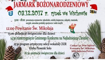 plakat z programem i świątecznymi emblematami