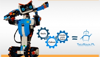 plakat informacyjny z grafiką robota