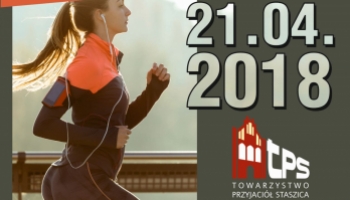 plakat z biegnącą kobietą