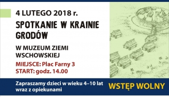 plakatinformacyjną z grafiką grodu