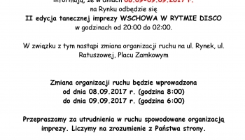 informacje dotyczące zmiany organizacji ruchu